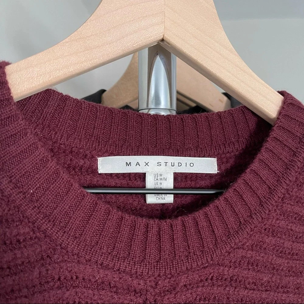 Max Studio | Burgundy Ribbed Sweater - Picture 3 of 7